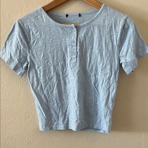 Light Blue Women's Button-Up Top